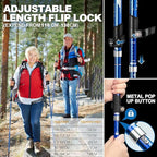 Covacure Trekking Poles Collapsible Hiking Poles - 2 Pack Aluminum Alloy 7075 Trekking Sticks with Quick Lock System, Telescopic, Collapsible for Hiking, Camping