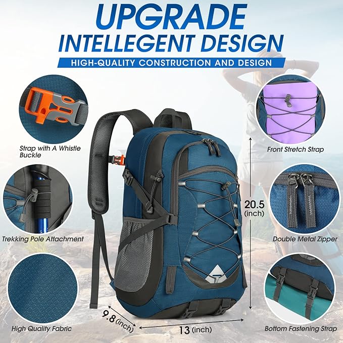 IGOLUMON Hiking Backpack 40L Packable Lightweight Camping Backpack Men Women Waterproof Hiking Daypack Outdoor Travel Daypack