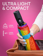 Repel Windproof Travel Umbrella - Compact & Withstands Winds up to 100MPH , Strongest Premium Auto Folding Umbrella for Rain and Sun - Durable, Light & Portable for Women & Men , Fits Backpack & Cars