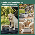 ZPUFAW 1.2 Gallons Dog Water Bowl, Stainless Steel Large Capacity Durable Dog Water and Food Bowl, Suitable as Outdoor Dog Travel Bowl