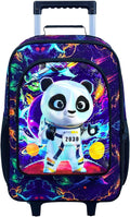 Boys Suitcase, Kids Travel Suitcases with Wheels, Panda Carry on Rolling Luggage(Black)