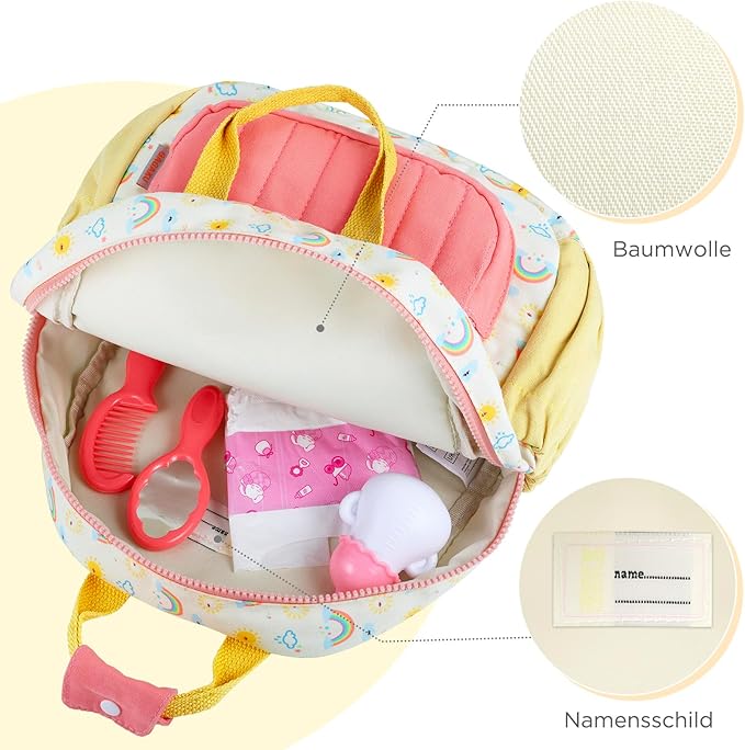 GAGAKU Toddler Backpack for Girls 2-4 years Kids Mini Backpacks Cartoon Breathable Comfortable Preschool Daypack for School Travel Lightwieght Bag - Yellow Rainbow