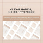 Roame Portable Soap Sheets for Traveling, Ultra-Thin Soap for Hand Hygiene, Dissolvable, Water-Activated & Compact, Cruelty-Free, Use in Travel Kits, Camping Essentials & On-the-Go Use, 50 Pack