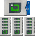 RFID Blocking Credit Card Sleeve Protectors – USA Made Slim Wallet Inserts for Credit Cards, Debit Cards & ID Protection (16, Green Logo -16 Pack)