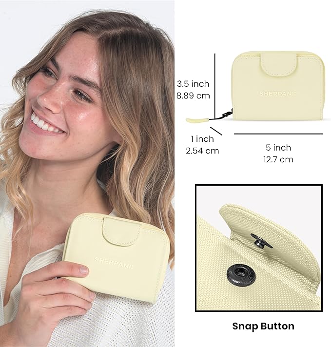 Sherpani Barcelona, Nylon Bifold Zipper Pocket Wallet for Women, Travel Bag, RFID Protection