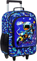 Kids Luggage for Boys, Water Resistant Rolling Suitcase, Cool Astronauts Travel Carry on for Elementary Preschool Toddler