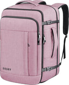 Carry On Backpack, 40-50L Travel Backpack for Men & Women, Expandable Backpack For Airplanes, 17 Inch Laptop Backpack, Luggage Suitcase 40L Daypack Lightweight Business Weekender Bag, Light Pink