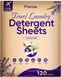 Travel Laundry Detergent Sheets Fisroa 120 Loads Eco-friendly Washing Detergent Sheets Plastic-Free Lavender Liquidless Laundry Strips for Camping Dorm
