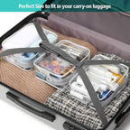 PACKISM Clear Makeup Bag, Waterproof TSA Approved Toiletry Bag Quart Size Bag, Clear Makeup Bags with Zipper Travel Cosmetic Bag, Carry on Airport Airline Compliant Bag, 3 Pack, Grey