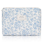 honitty Makeup Pouch,Quilted Cosmetic Bags,Large Floral Make Up Organizer for Women