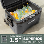 Igloo Trailmate 52Qt Wheeled Cooler, Insulated Hard Shell Ice Chest, Americana