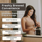 Trust Your Gut Premium Portable French Press Coffee Maker, Glass & Stainless Steel Enema Coffee Plunger, Durable and Heat-Resistant, Easy to Use, 1L Capacity