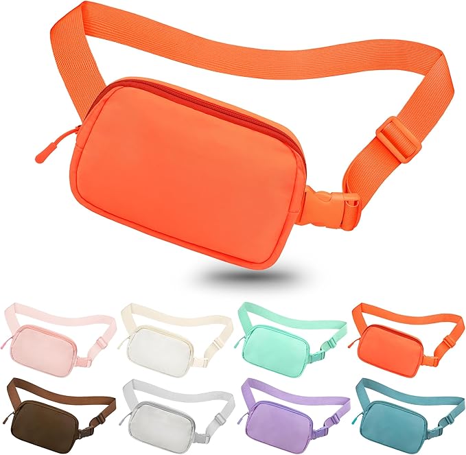 Fanny Pack Crossbody Bag for Women and Men, Belt Bag for Hiking Bum Bag with Adjustable Strap,Casual Cell Phone Pouch?Waist pack for Running Workout Sports Travel Orange