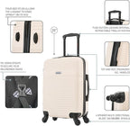 InUSA RESILIENCE Luggage with Spinner Wheels | Durable Lightweight Hardshell Suitcase, Spacious Travel Bag with Handle and Trolley | 20-Inch Carry On Small Luggage | Sand
