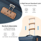 Softsied Suitcases 4 Piece Luggage, Polyester with Spinner Wheels and Lock, Suitable for Carrying Around and for Travel, Unisex, Navy Blue