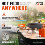 Smokey Camp Camping Cookware Mess Kit Set with Stove - Backpacking Camping Pots and Pans Set, All in One Non-Stick Camping Cooking Set, Portable Stove, Hiking, Picnic, Outdoor & Camping Cookware Set