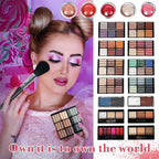 Pure Vie All-in-One Holiday Gift Makeup Set Cosmetic Essential Starter Bundle Include Eyeshadow Palette Lipstick Concealer Blush Mascara Eyeliner Face Powder Lipgloss Brush - Makeup Full Kit for Women