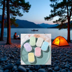50Pcs Blue Portable Soap Sheets,Water Soluble Hand Washing Bath Scented Paper Camping Soap and Shampoo for Outdoor,Camping Hiking Mini Portable Travel Paper Sheets Disposable Personal Care