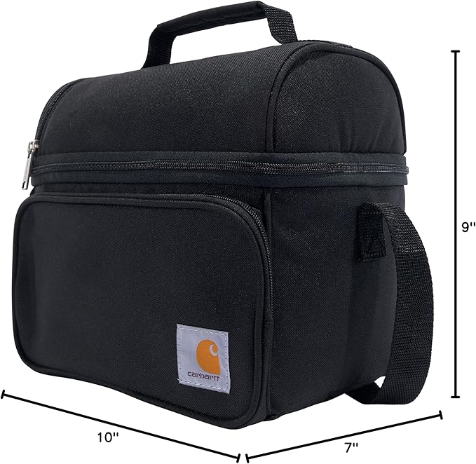 Carhartt Camping Cooler,Worksite Lunchbox,Soft Shell Lunch Bag for Construction Sites,Work and Everyday Use,Black,(Pack of 8)