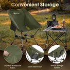MOON LENCE Portable Camping Chair Plus, Larger & Roomier, Compact and Lightweight Still, Folding Chair for Backpacking & Hiking, 330Lbs Capacity (Moss Green-2pack)