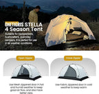 OneTigris Stella 4 Season Camping Tent Backpacking Waterproof Lightweight Easy Setup Instant 3000mm Waterproof Rating Outdoor Hiking Tent