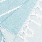 Eliamo Turkish Beach Towel Set of 6 Beach Towels Cotton Quick Dry Sand Free 36 x 71 inch Turkish Towel Oversized Lightweight Beach Towels Blue