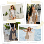 Straw Beach Bags for Women - Summer Woven Tote Bag Shoulder Handbags, Large Beach Bag for Women for Holiday