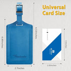 Travelambo Luggage Tags for Suitcases Faux Leather Privacy Protection 2 Pack Bag Tags Travel Accessories Essential, Steel Blue