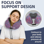 Travel Pillow with Extra Large Hood for Airplane Long Flights Privacy and Comfort Memory Foam with Skin-Friendly Cover for Road Trip Head&Neck Support for Plane Office Cars Sleeping & Rest(Colorful)