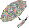 RainCaper Frank Lloyd Wright Windproof Auto Open Close 43” Coverage Folding Travel Umbrella with Matching Sleeve