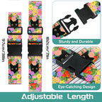Slohif Luggage Straps for Suitcases Travel Belt Accessories Luggage Connector Identifiers 2 Pack Over Handle with Buckle Unique Nylon Adjustable Strap for Sleeping Bag Car Seat Cat