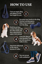Noah & Paw Dog Sling Carrier for Small Dogs 3-10lb, Dog Sling for Small Dogs and Cats, Dog Carrier with Adjustable Padded Strap, Premium Denim, Lined with Fur, Double Safety Feature, Machine Washable
