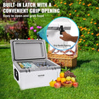 VEVOR Ultra-Light Hard Cooler, Ice Retention Cooler with Heavy Duty Handle, Ice Chest Lunch Box for Camping, Travel, Outdoor, Keeps Cool for up to 6 Days, 30% Lighter Than Rotomolded Coolers
