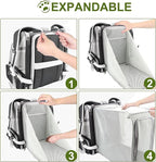 Texsens Innovative Traveler Bubble Backpack Pet Carriers for Cats and Dogs (Expandable-Black)