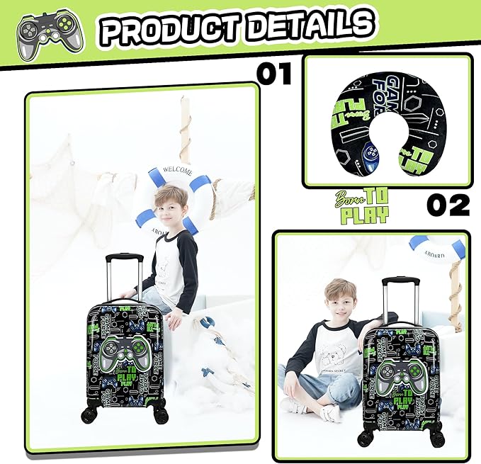 Kids Luggage Set 2 Piece 16'' Hardside Spinner Wheels Carry On Airline Approved