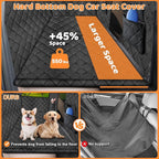 URPOWER 2026 Upgraded Back Seat Extender for Dogs - Large Hard Bottom Dog Car Seat Cover Holds 550lbs, Waterproof Dog Hammock Pet Bed with High-Density Foam Non-Slip Backseat Protector