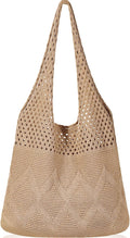 WantGor Crochet Bags, Beach Mesh Tote Bag Womens Shoulder Shopping Handbag Casual Travel Totes Bag Foldable Hobo Bags