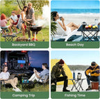 2 Pack Portable Camping Table Foldable, Ultralight Small Folding Beach Table with Carry Bag for Outdoor Travel, Beach, Camp, Picnic, BBQ, Cooking, Festival, Boat, Home Use (Black-S)