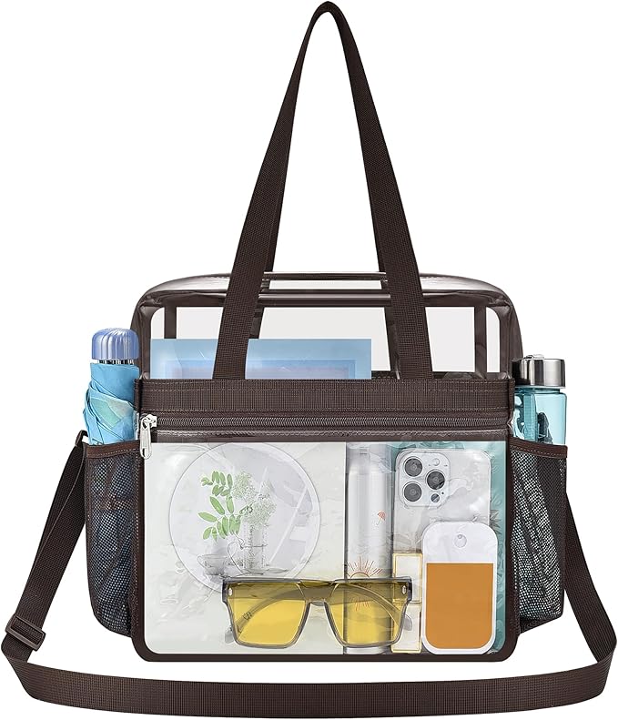 USPECLARE Clear Bag for Stadium Events,Transparent Bag for Work Sports Games Concerts Travel Gym