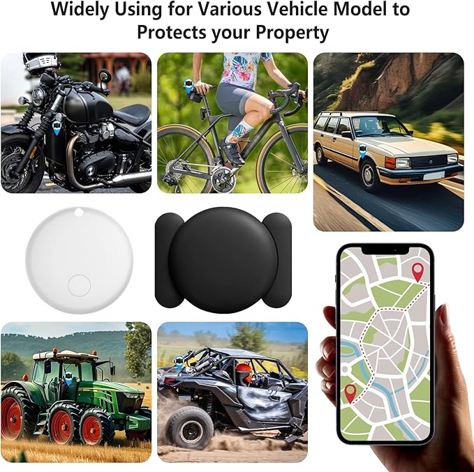 GPS Tracker for Vehicles,GPS Car Tracker with Magnetic Case,Work with Google Find My(Android Only),Real-time Global Coverage Car Locator for Truck,No Subscription&Monthly Fee/No SIM Card-White