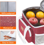 Lifewit Medium Lunch Bag, Insulated Lunch Box, Soft Cooler Cooling Tote for Adult Men Women, White and Red12-Can (9L)