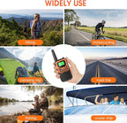 Walkie Talkies with 22 FRS Channels MOICO Walkie Talkies for Adults with LED Flashlight VOX Scan LCD Display, Long Range Family Radios for Hiking Camping Trip (Orange, 4 Pack)