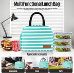 douyadady Lunch Bag Women/Men Lunch Box Women/Men (Baby blue+White Stripes)
