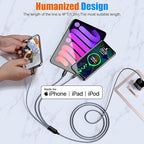 Xnewcable Multi Charging Cable 4ft 2Pack 3 in 1 Charger Cord, Multiple Rapid Nylon Braided Cable USB Charging Cable Multi Phone Charger Cord with Type C Micro Lightning USB Connectors for Cell Phones