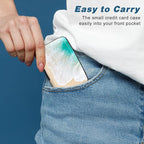 Credit Card Holder, Mini Aluminum Card Wallet RFID Blocking Slim Metal Hard Card Case for Women Men, Beach