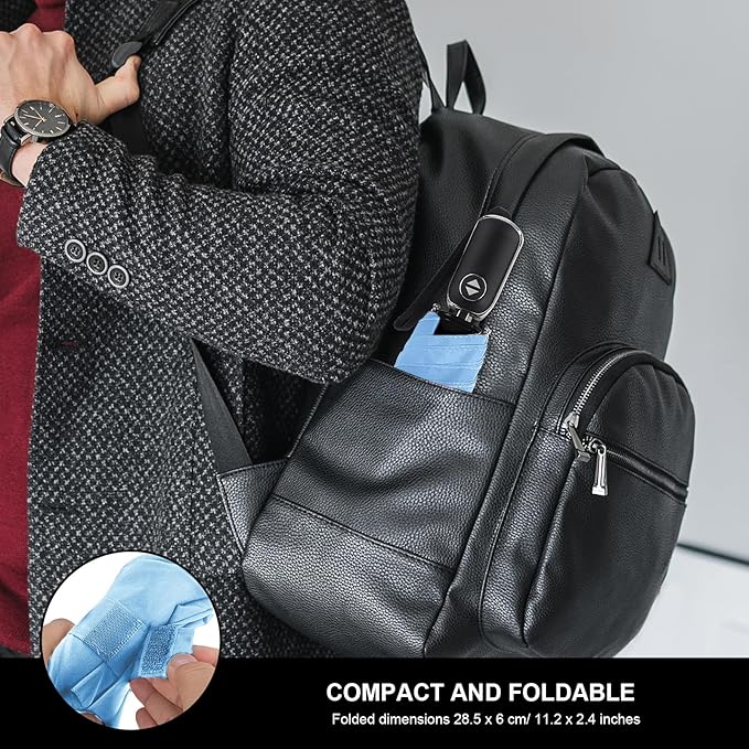 Compact Travel Umbrella for Purse - Flat Handle, Waterproof for Light Rain