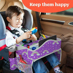 PILLANI Kids Travel Tray for Car - Car Seat Tray for Kids w/ Tablet & Cup Holder - Toddler Travel Activities for Car & Airplane - Road Trip Essentials & Must Haves - Carseat Table Roadtrip Activities