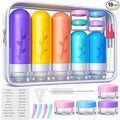 Aeomni 19pack Travel Bottles for Toiletries, TSA Approved Silicone Size Containers for toiletries, Refillable & Leakproof Travel shampoo and conditioner bottles