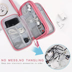 Skycase Electronic Organizer Travel Case - Waterproof Travel Cord Pouches for Organization, Cable Organizer, All-in-One Double Layers Storage Bag for Accessories, Charger, Cable, Pink - Medium
