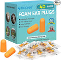 TICONN 40 Pairs Foam Ear Plugs, Individually Wrapped 32dB NRR Noise Reduction Earplugs for Sleeping Hearing Protection Travel Study Concentration Construction Site (40Pairs)